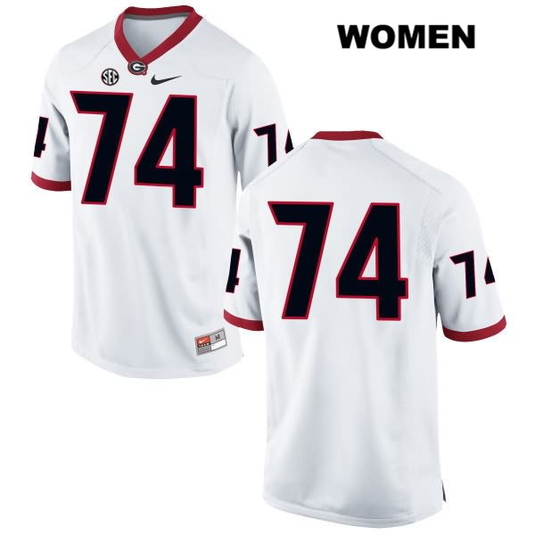 Georgia Bulldogs Women's Ben Cleveland #74 NCAA No Name Authentic White Nike Stitched College Football Jersey VKC7856YU